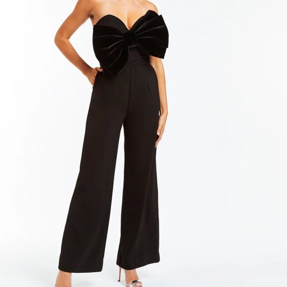 NWT | Mestiza New York Jules Black Bow Strapless Jumpsuit Size 10 * - Picture 3 of 4